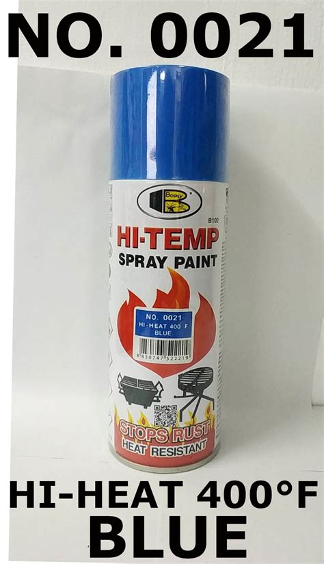 BOSNY HI TEMP SPRAY PAINT NO 0021 HI HEAT 400F BLUE 400 Cc PER CAN