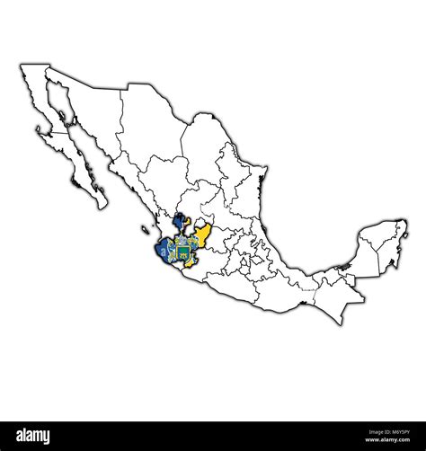 Emblem Of Jalisco State On Map With Administrative Divisions And