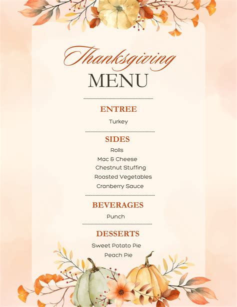 Thanksgiving Menu 2023 Behance