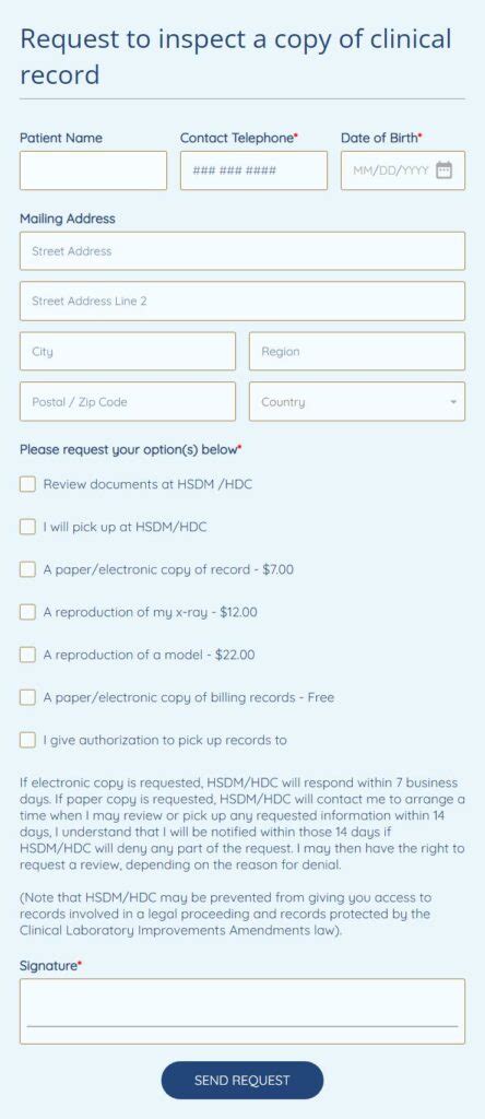 Free Medical Request Form Templates Formbuilder