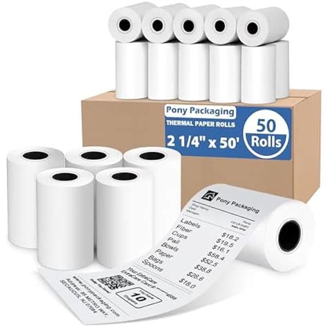 2 1 4 X 50 Thermal Receipt Paper Rolls 50 Rolls BPA Free Receipt