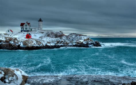 Winter Sunset Lighthouse Wallpapers - Wallpaper Cave