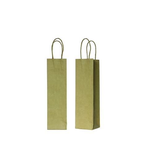 Sac cabas papier kraft brun poignées ficelles pour bouteilles 390x80mm