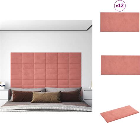 Vidaxl Wandpanelen Fluweel X Cm Roze Set Van