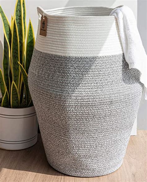 Goodpick Large Laundry Hamper Woven Storage Basket Tall Laundry