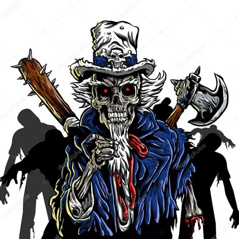 Zombie Uncle Sam Vector Illustration ⬇ Vector Image By © Milesthone