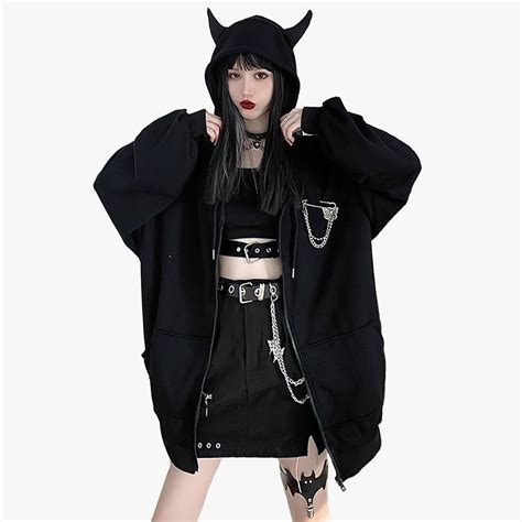 Hood Horns Black Devil Hoodie • Aesthetic Clothes Shop