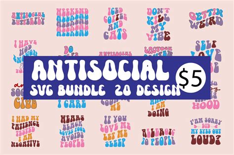 Antisocial Svg Bundle Graphic By Crafted Wonders · Creative Fabrica