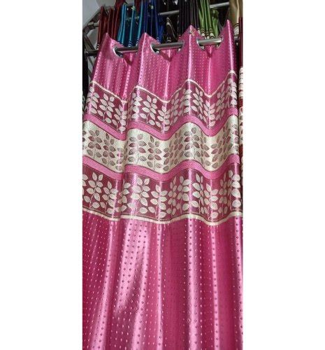 Pink Polyester Printed Window Curtain Size Ft To Ft At Rs