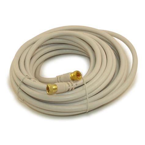 25ft Rg6 Quad Shield Hi Bandwidth Coax Cable F Type Gold Plated White