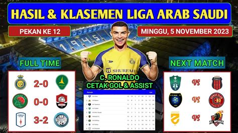 Hasil Liga Arab Saudi Tadi Malam AL NASSR Vs AL KHALEEJ ETTIFAQ Vs