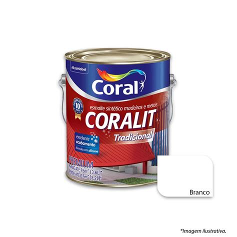 Esmalte Coralit Coral Brilhante Litros Branco Esmalte Coralit