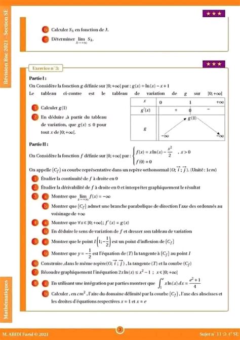 Bac Sc expérimentales Math Bac