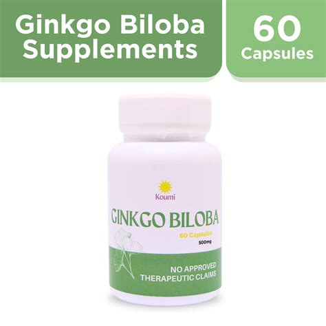 Koumi Ginkgo Biloba Capsule Supplement Caps Mg Reduce