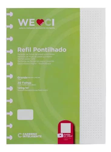 Refil Caderno Inteligente Grande Pontilhado 120g 30fls Ci MercadoLivre