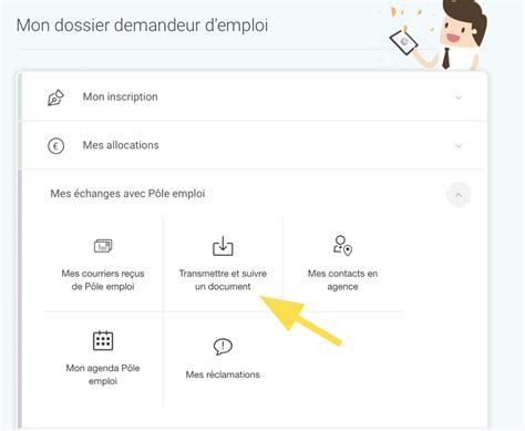 Envoyer un document depuis mon espace personnel Pôle Emploi