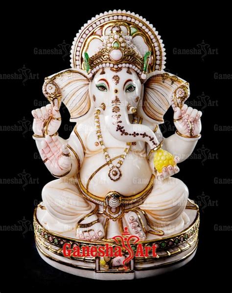 White Marble Ganesha Statue Gn Size Feet To Feet At Rs