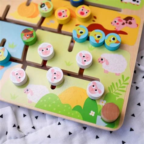 Tooky Toy Interaktywna Tablica Edukacyjna Sorter Montessori Zwierz Tka