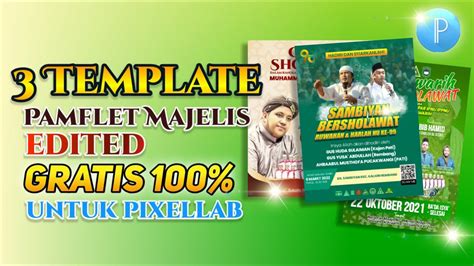 Template Pixellab Keren Terbaru Desain Pamflet Pengajian Majelis Sholawat Gratis Plp Youtube