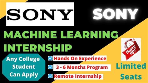 Sony Internship 2022 Machine Learning Internship Any College