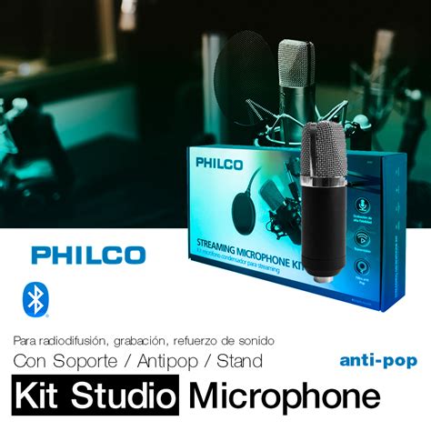 Ripley KIT STUDIO MICROPHONE CON SOPORTE ANTIPOP STAND PHILCO