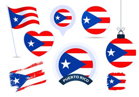 puerto rico flag vector collection 2548917 Vector Art at Vecteezy