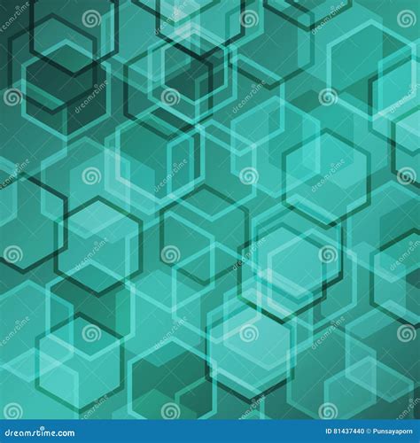 Abstract Green Gradient Background With Hexagon Stock Vector