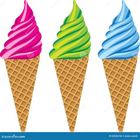 Ice Cream Cones Vector Stock Illustration Image