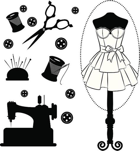 560 Woman With Sewing Machine Stock Illustrations Royalty Free Vector