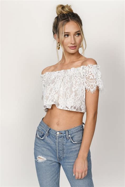 Off Shoulder Lace Crop Top Off Shoulder Top