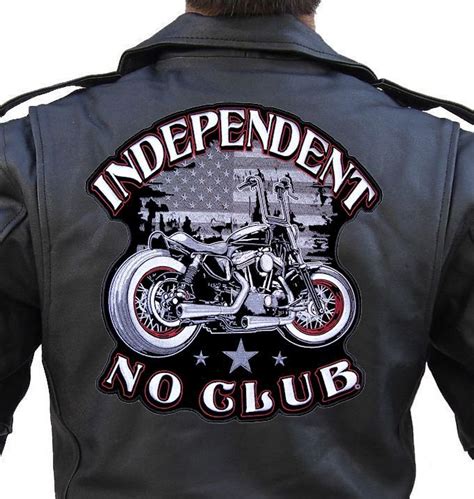 Mens Independent No Club Motorcycle Patriotic Biker Patch Quality