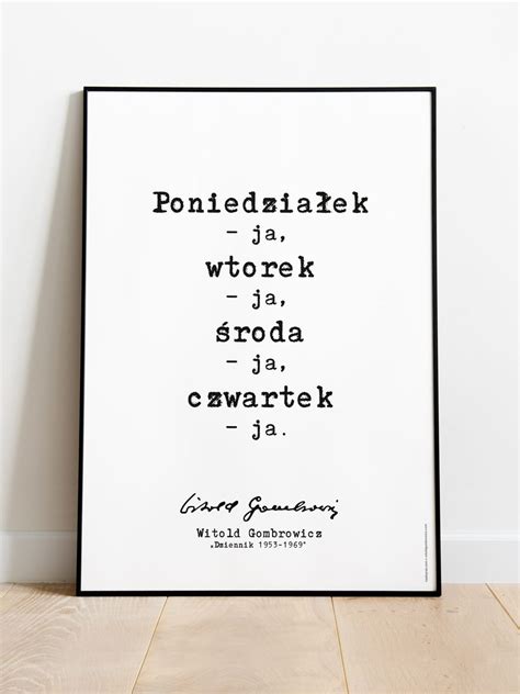 Poniedziałek Ja Witold Gombrowicz Plakat B2 Nadwyraz