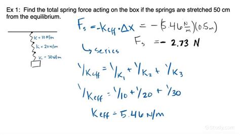 How To Find A Spring Force On A Block On A Set Of Springs In Series Or