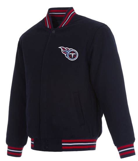 Varsity Bomber Navy Blue Tennessee Titans Wool Jacket Jackets Masters
