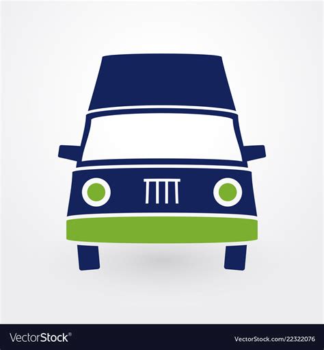 Silhouette van from the front Royalty Free Vector Image