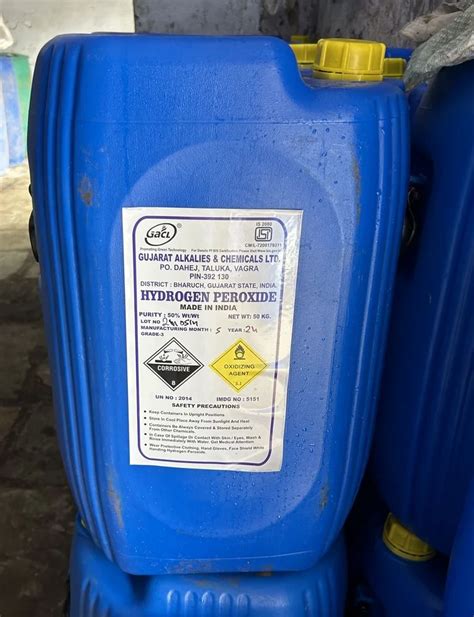 Industrial Grade Gacl Hydrogen Peroxide 50 50l At ₹ 34kg In Ahmedabad