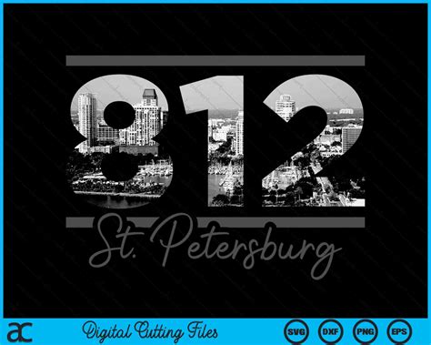 St. Petersburg 812 Area Code Skyline Florida Vintage SVG Cutting Files – creativeusarts