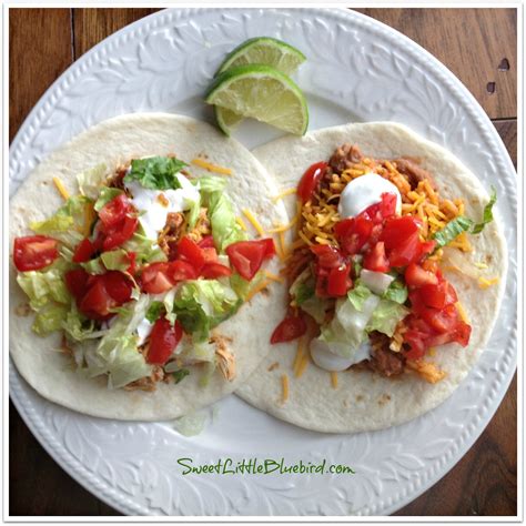 Slow Cooker Shredded Chicken Tacos Burritos And Bowls Sweet Little Bluebird