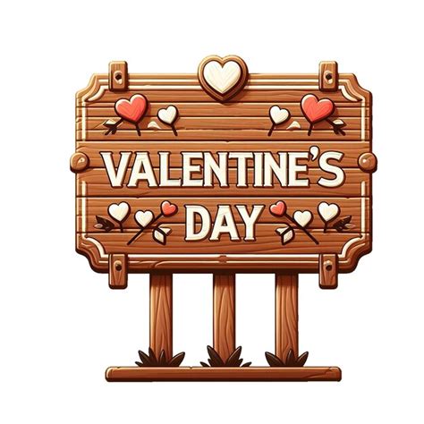 Premium Photo Valentines Day Wooden Sign Generative AI