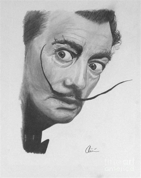 Salvador Dali Portrait Drawing By M Oliveira Pixels