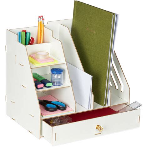 Relaxdays Organizer Da Scrivania 3 Cassetti 3 Ripiani 2 Portapenne