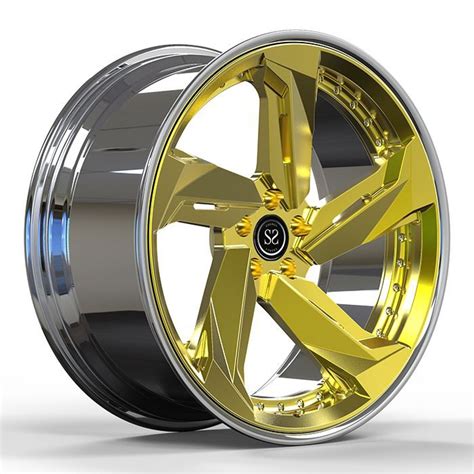 Gold Brush 2 PC Forged Aluminum Alloy Rims 5x112 Staggered 20 And 21