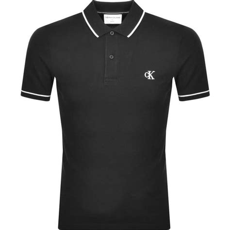 Calvin Klein Slim Stretch Piqué Polo Shirt Ck Black • Pris