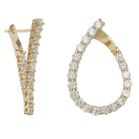 14k Yellow Gold Diamond Earrings For Sale At 1stdibs