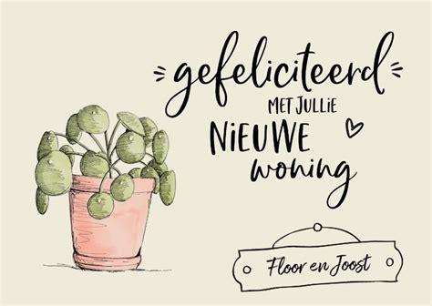 Nieuwe Woning Gefeliciteerd Illustratie Kaartje2go