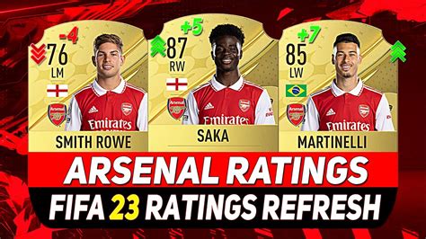 Fifa Arsenal Winter Ratings Upgrades Downgrades Ft Saka