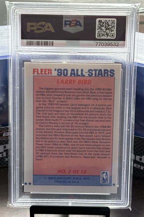 1990 91 Fleer All Stars LARRY BIRD PSA 8 NM MT Celtics HOF EBay