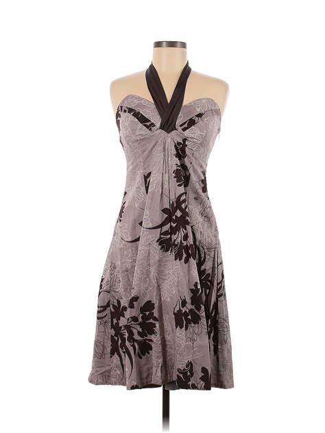 Moulinette Soeurs 100 Cotton Floral Purple Cocktail Dress Size 8 76