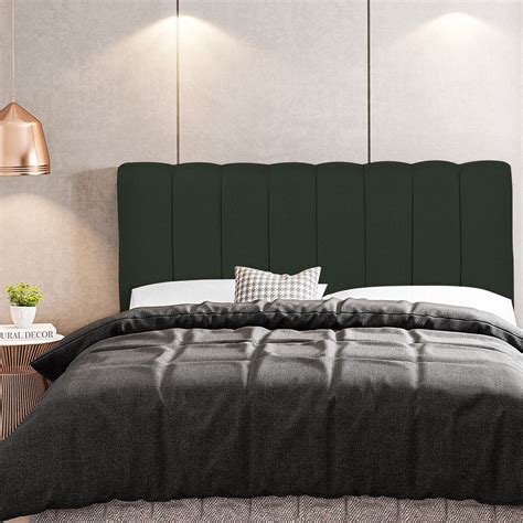 Cabeceira Cama Box Painel Solteiro 100 Cm Dubai W01 Linho Verde Musgo