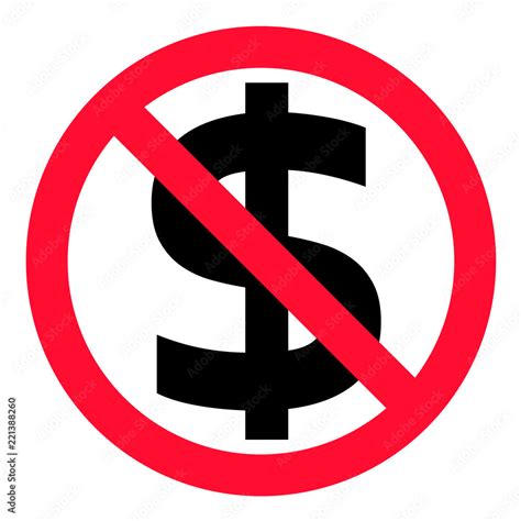 no money icon on white background. flat style. prohibition of money. no ...